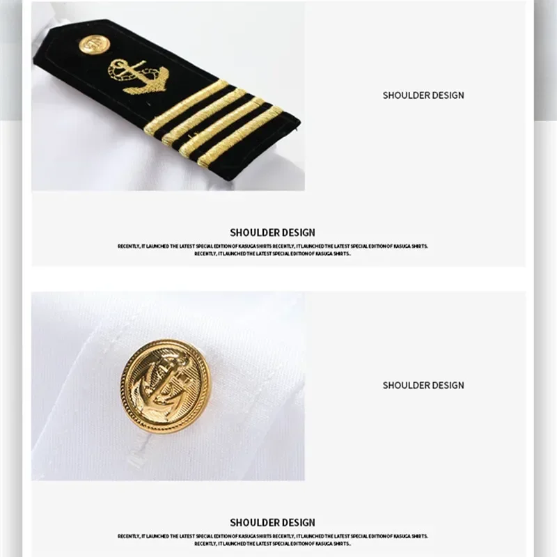 

Force Shirt Officer For Navy Male Nightclub Flight Grade Noble Air Captain Aviation Top Pilot White Attendant Uniform