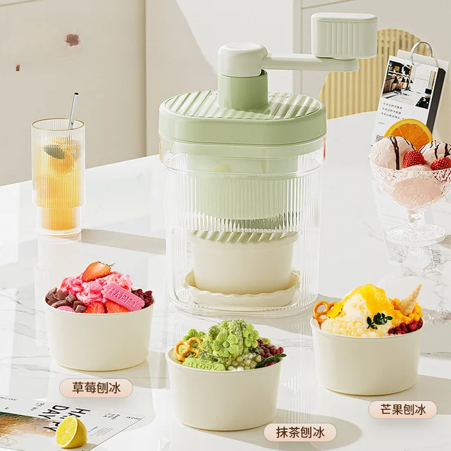 Shaved Ice Machine Small Manual Ice Crusher Home Hand-cranked Machine Making Smoothie Machine Suitable for Outdoor Camping 2
