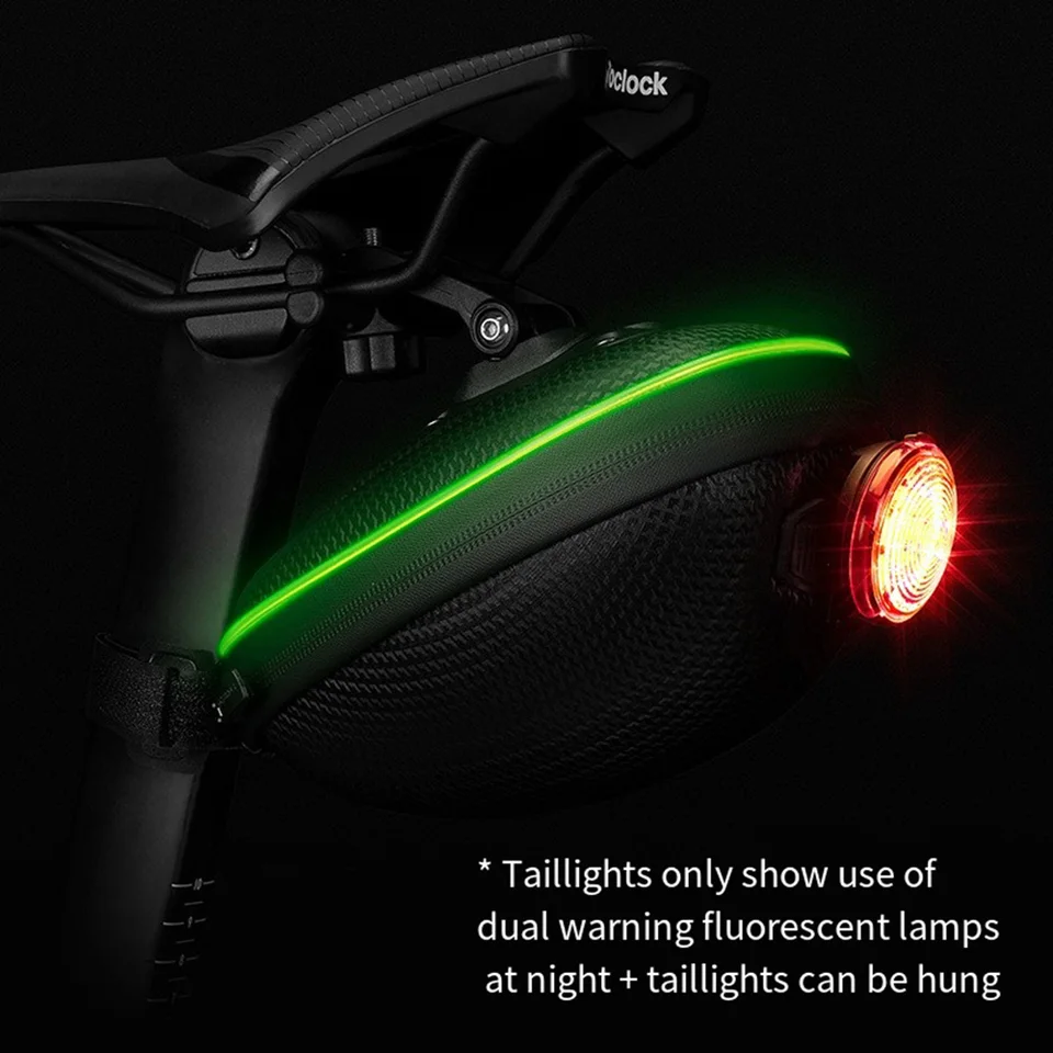 Sacoche Arrière Vélo RockBros Avec Feu Intégré - Réfléchissant - Taille M - Neuf