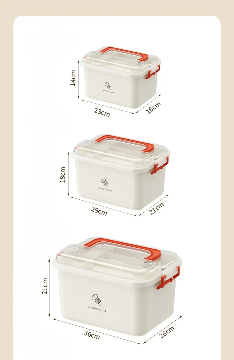 Large Capacity Medicine Box Portable Home First Aid Medical Kit Family Emergency Medicine Box with Multi-layer Drug Storage Case Image 4