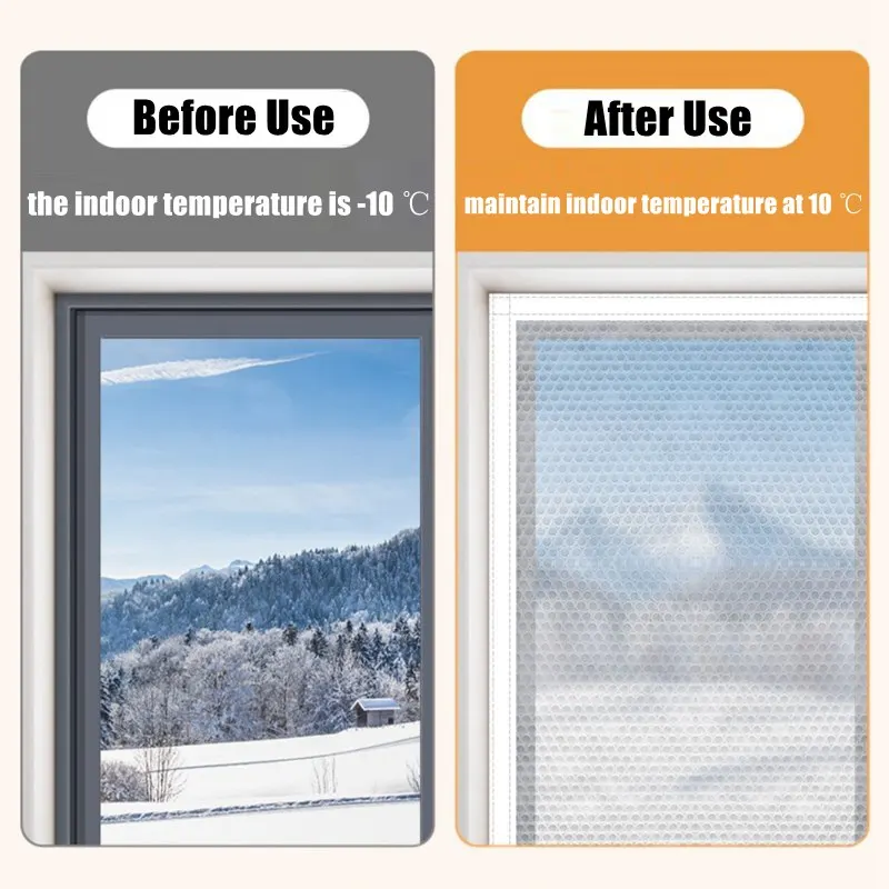 Description Picture 6 of itemWinter Window Transparent Thermal Film Heat Insulation Film Bedroom Warm Self-Adhesive Clear Soft Glass Shrink Heat Film