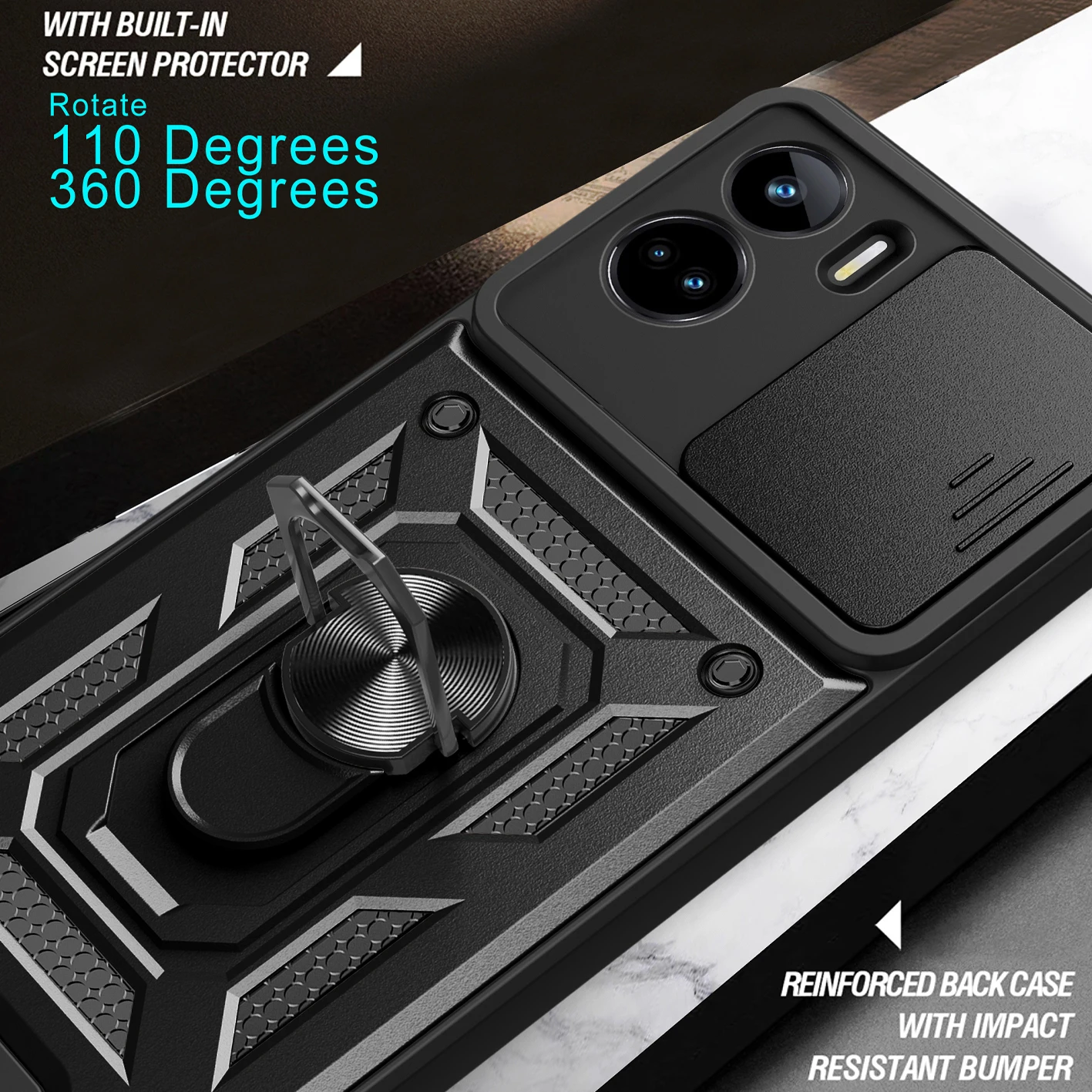 Honor 90 Lite 70 50 SE Play30 6C Plus용 충격 방지 아머 마그네틱 케이스, 5G Magic4 Lite 슬라이드 카메라 보호 커버