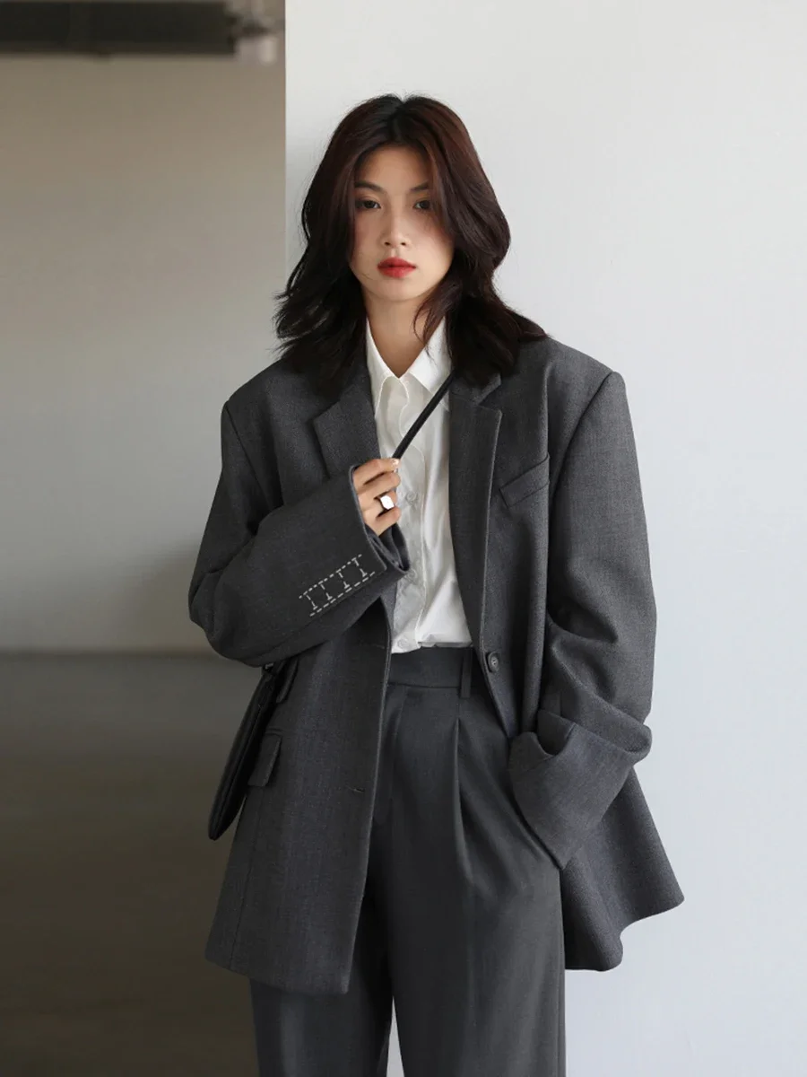 Women Blazer Coat Korean Casual Long Sleeved