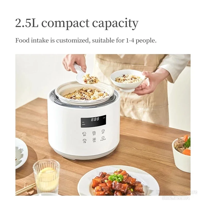 Olayks Electric Pressure Cooker 70KPa Pressure Cooking Pot 220V Soup Meat Electric Cooking Pot 2.5L For 2-3 People