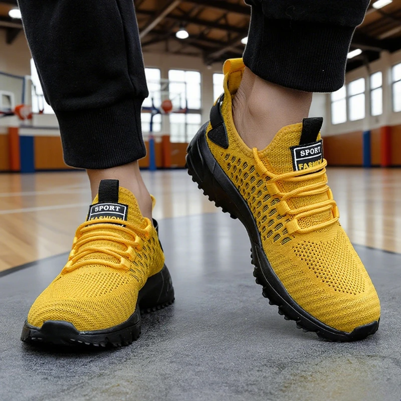 Men's Sneakers Mesh Lightweight Breathable Upper Outdoor Walking Tennis Shoes Fashion Running Shoes Luxury Male Tenis Masculino