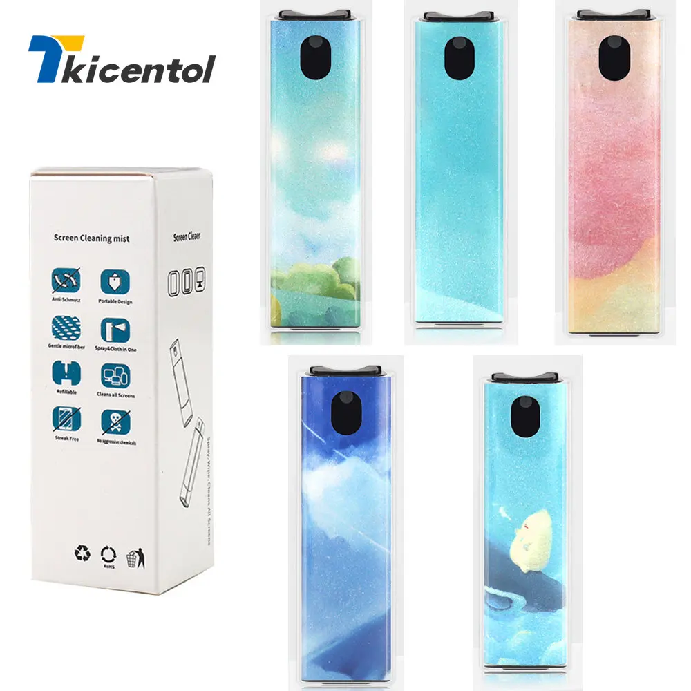 

Colorful Printed Screen Cleaner Sprayer Computer Mobile Phone Cleaning Artifact Wipe Screen Anti-fingerprint Anti-fog Protection