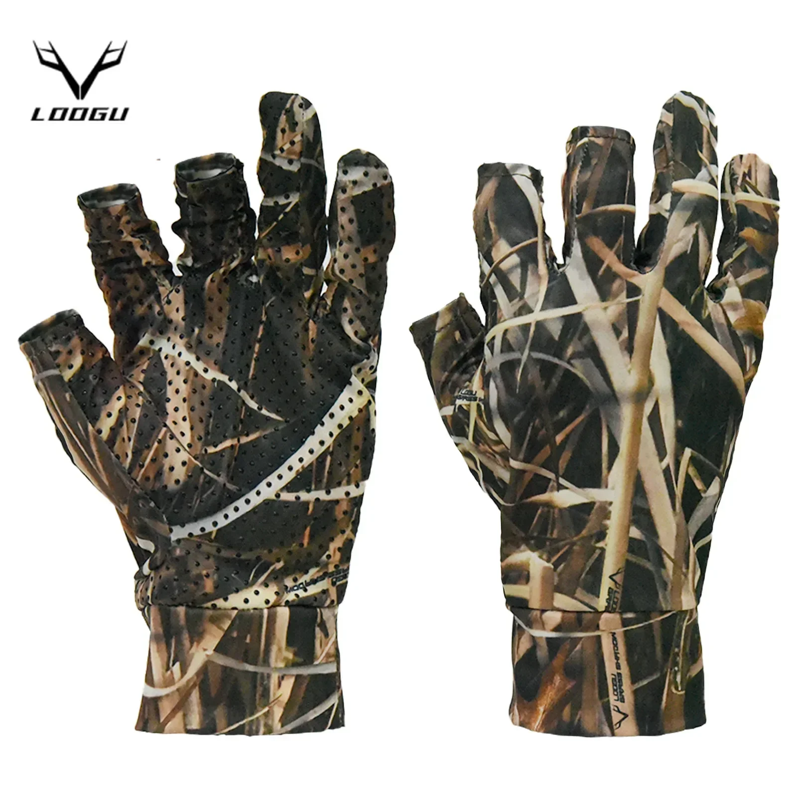 Hunting Ghillie Gloves Camouflage Suit Gloves 3D Bionic Leafy Camouflage Headwear for Jungle Wildlife Photography Turkey Camo
