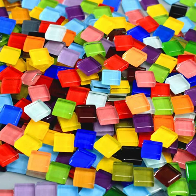 Crystal Mosaics Supplies Glass Mosaic Tiles DIY Mosaic Supplies 50pcs Colored Crystal Glass Mosaic Pieces Handmade DIY for Craft Bathroom Kitchen Home Decoration DIY Art Projects