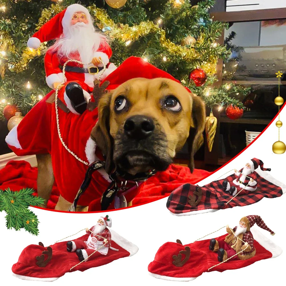 Santa Claus Costumes Christmas Pet Clothes Pet Party Dress Up Dogs Cats Costumes for Small Medium Large Dogs Cats