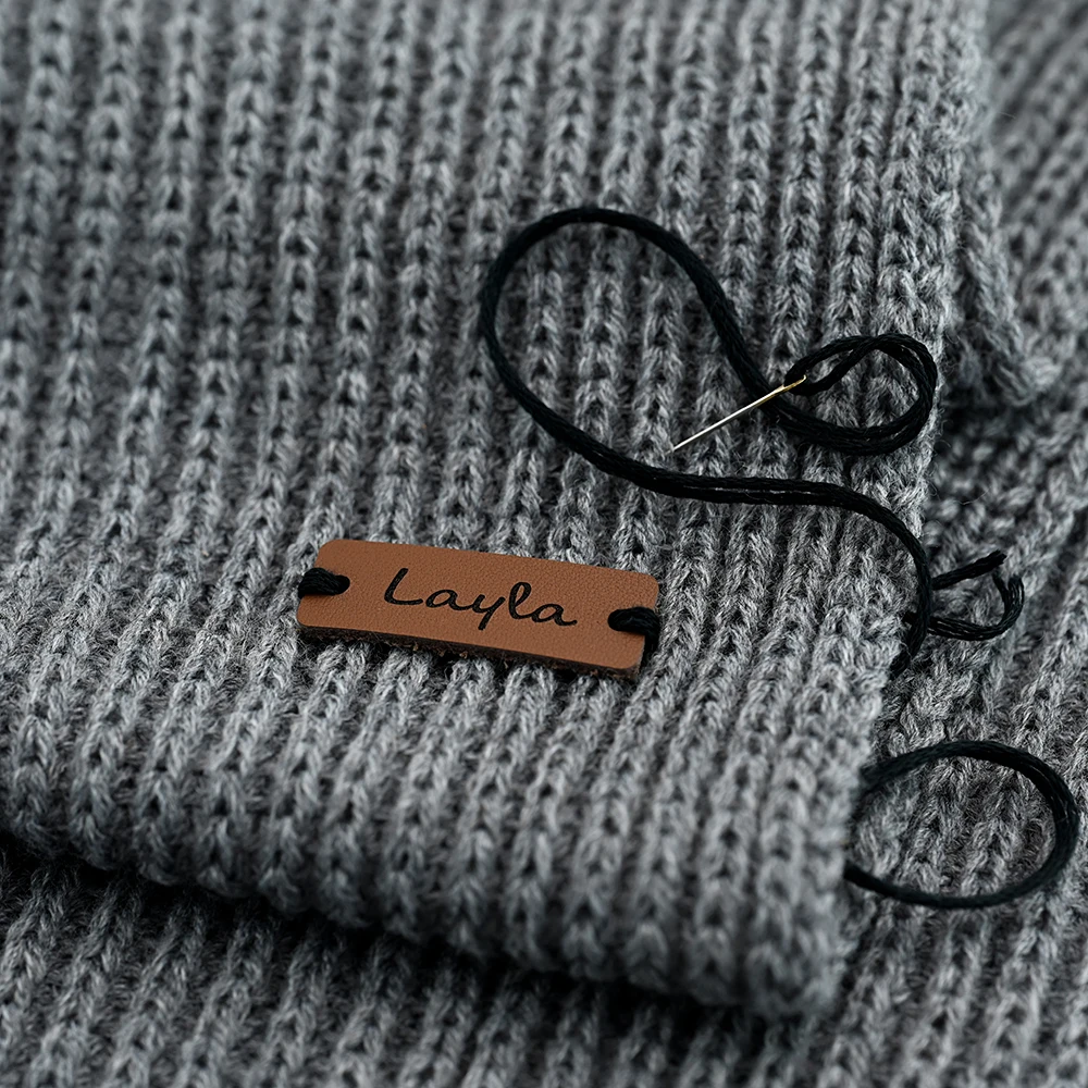 맞춤형 가죽 태그, 레이저 각인 13x38mm 1mm 친환경 DIY 공예, 의류 및 개인 맞춤 선물 장