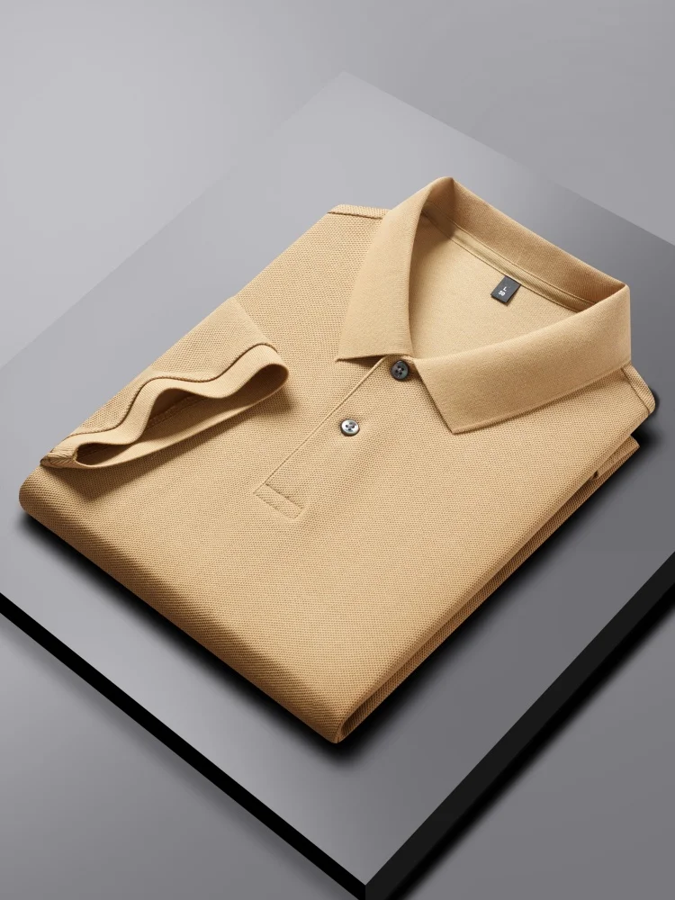 100% pure cotton luxury brand men's short sleeved polo shirt summer fashion stripe classic golf top casual silk business T-shirt 122 Sf60263b606bd4194b012a5367d231fe5N