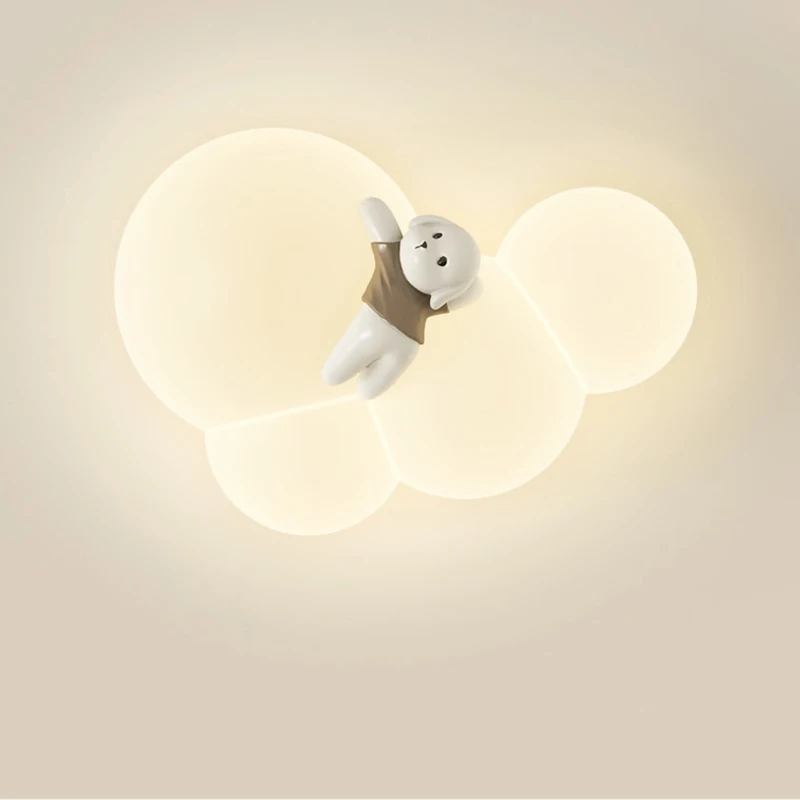 

White Cloud Lamps Warm Childern's Room LED Wall Light Bear Dog Animal Bedroom Bedside Night Lights Nursery Decorative Wall Lamp