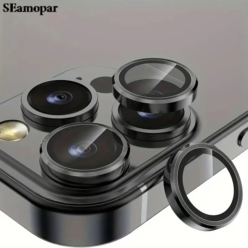 Premium Lens Tempered Glass Protector - Black Silvery