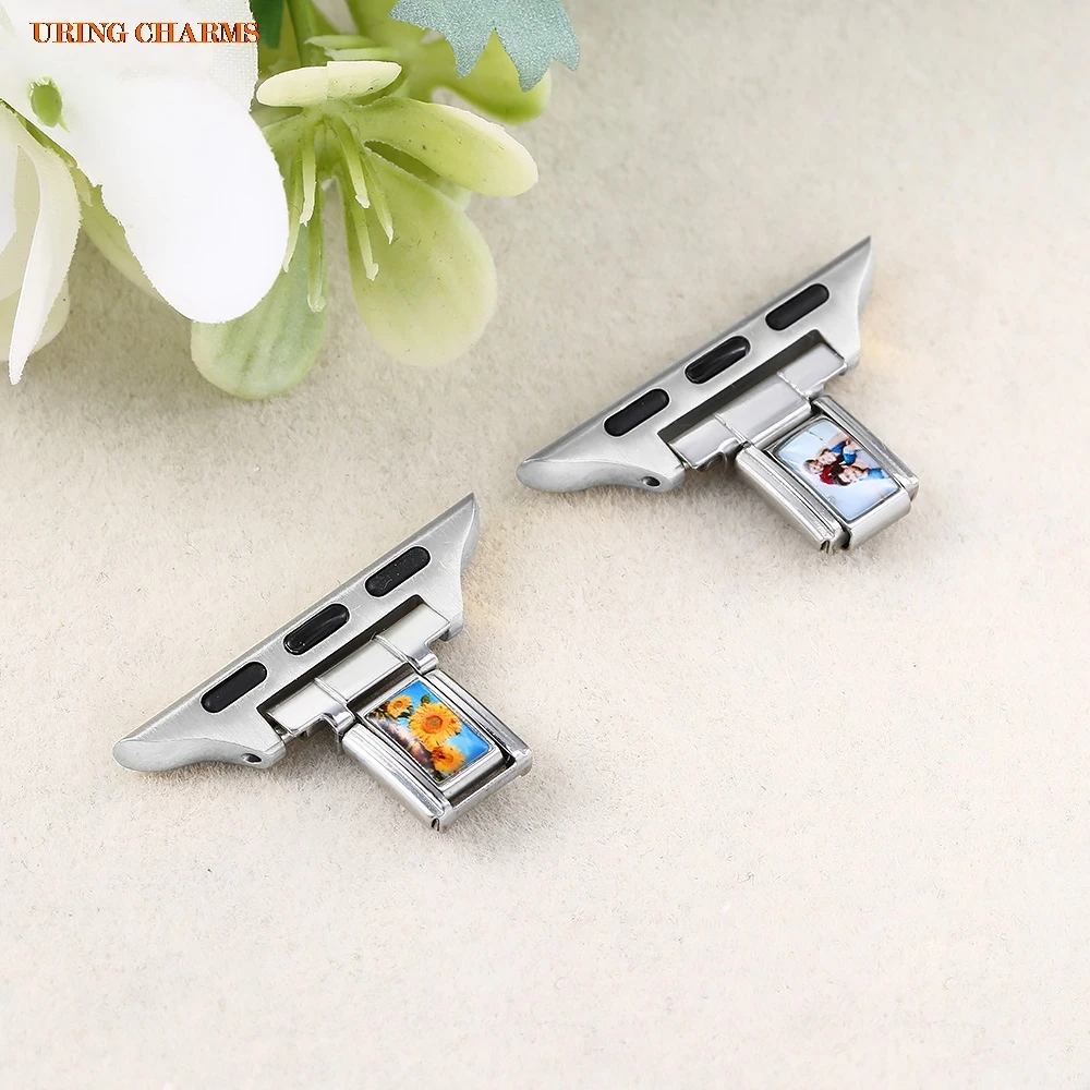 URING Passend für 9 mm italienisches Charm-Link-Bild, individueller Smart-Uhrenarmband-Anschluss, Edelstahl-Armband, Schmuck, DIY-Herstellung – Detail 5