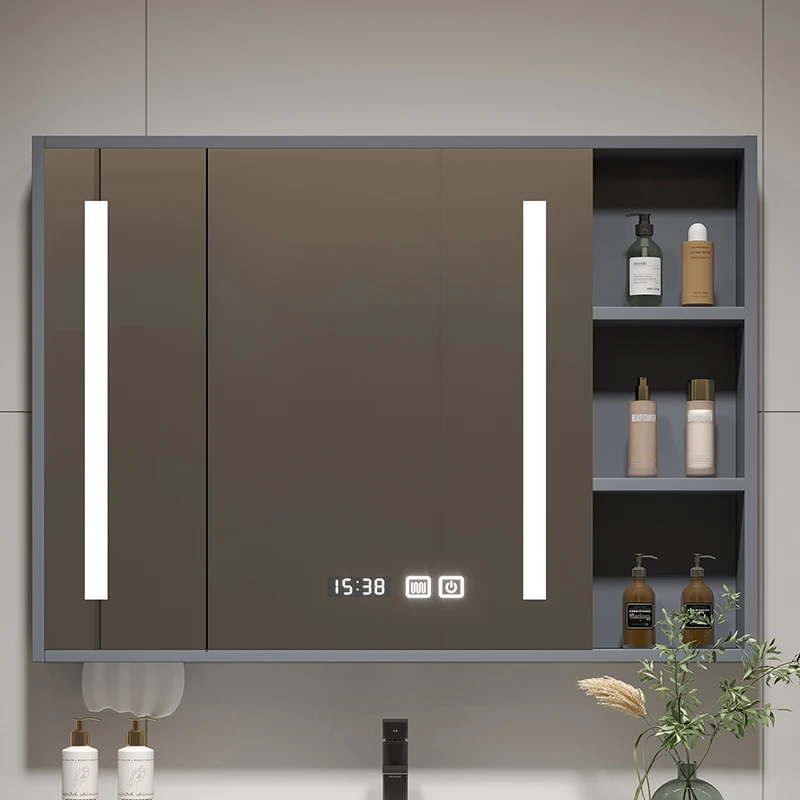 Soggiorno Armadietti A Specchio Luci Display Armadi In Piedi Stoccaggio Parete Vanity Organizer Specchio Portagioie Decorazione Della Casa