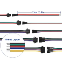 2 3 4 5 6 Pin LED Strip JST SM Connector Male or Female Adapter Plug JST Connector Terminal with 15CM 22AWG Wire for Light Strip - Image 2