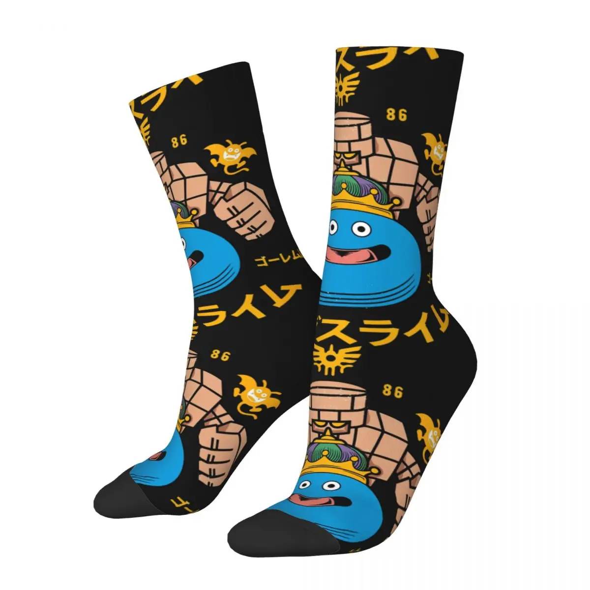 Divertente Calzino Pazzo Per Uomo Quest Monsters Hip Hop Harajuku Dragon Quest Game Happy Seamless Pattern Stampato Boys Crew Sock