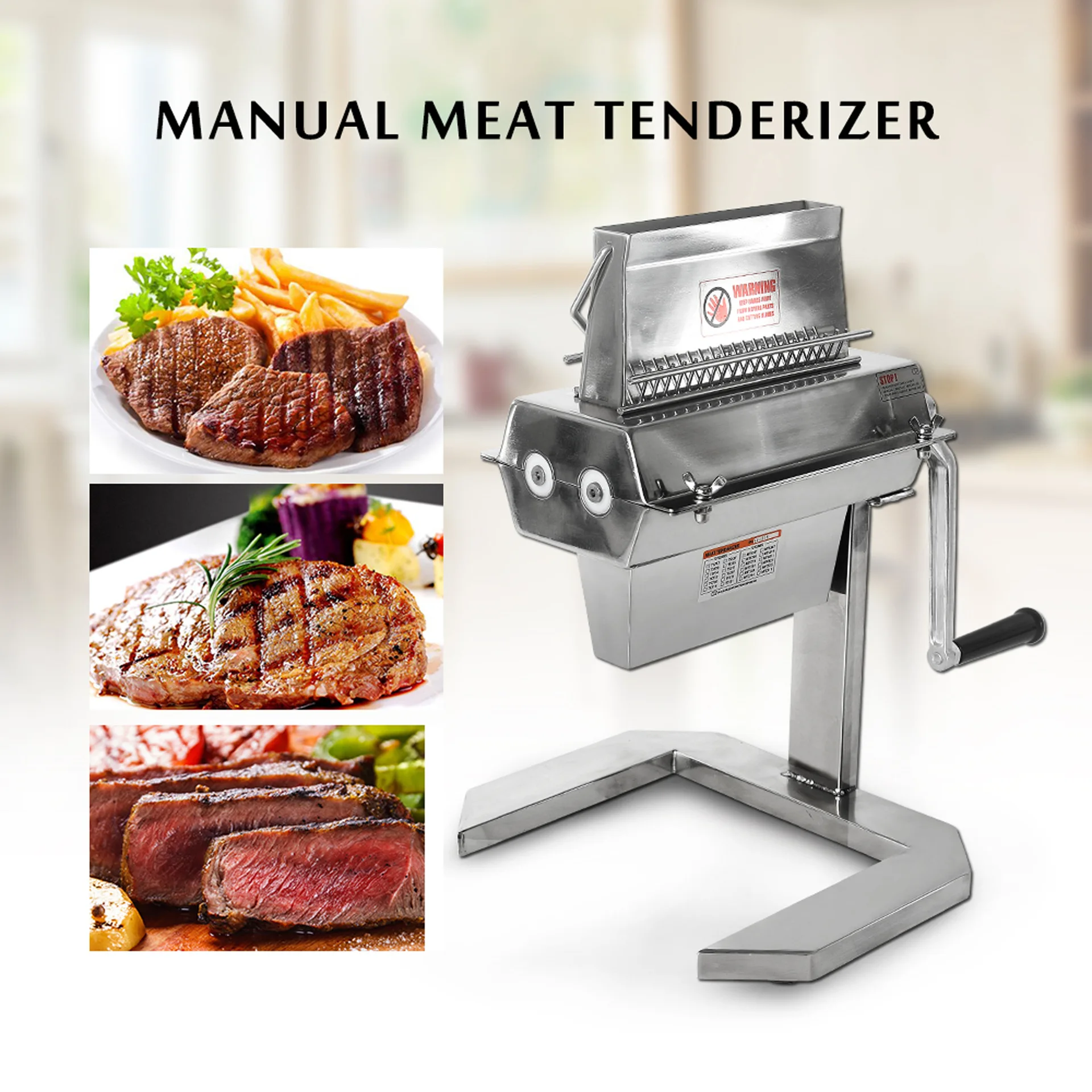 Manual Meat Tenderizer Machine 16CM Width Stainless Steel Manual Steak Pork Tender Meat Tenderizer Needle Machine 4