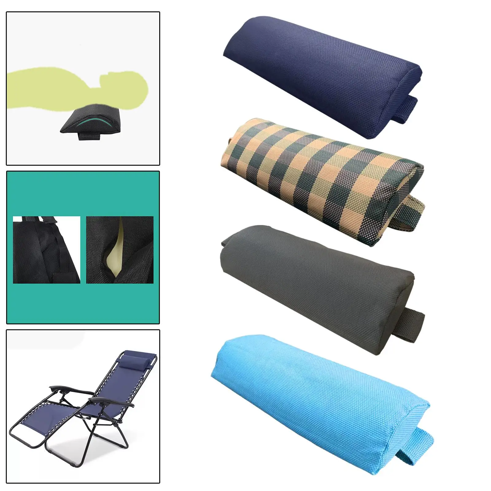 Comfortable Head Cushion Pad for Folding Lounger Garden Picnics Patio Headrest 4