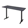 Versatile Café Training Table 60x24 Inch Laminate Top Scratch Stain Resistant Adjustable Height Steel Base Rounded Corners 5