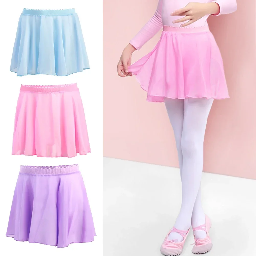 Ballet Skirt Girls Dancing Toddler Kids Chiffon Skirt Elastic Waist Tutu