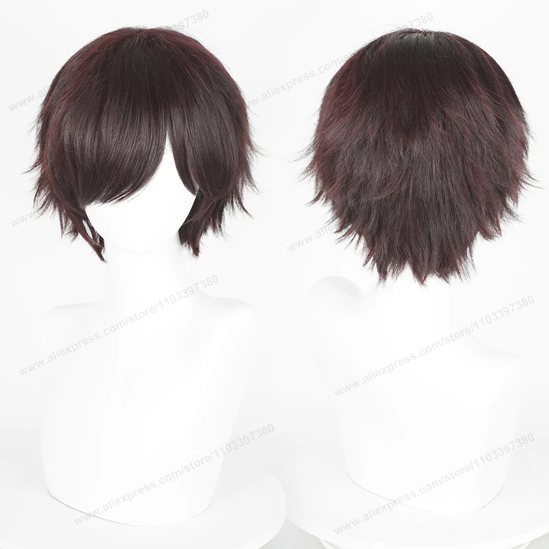30cm Multicolor Short Straight Heat Resistant Synthetic Cosplay Wig