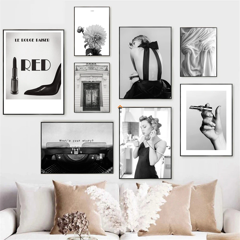 Modern Abstract Black White Profile Sexy Body Art Print Nordic Poster Wall  Art Canvas Painting Wall Pictures Living Room Decor - AliExpress