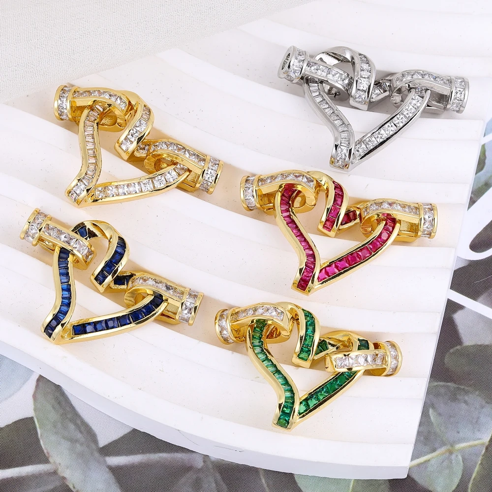 Juya DIY 18 Karat echt vergoldet cz Befestigungs schlösser Stecker Verschluss Verschlüsse Zubehör für hand gefertigte Perlen Perlen Schmuck herstellung – Detail 5