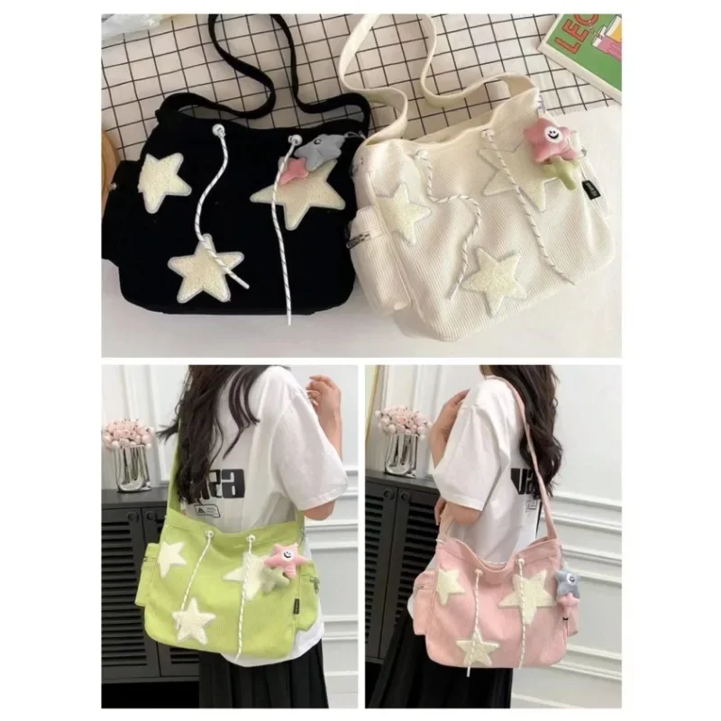 

Girls Cute Star Print Shoulder Bags Women Japanese Casual Fashion Crossbody Bag Streetwear Tote Bags for College Student