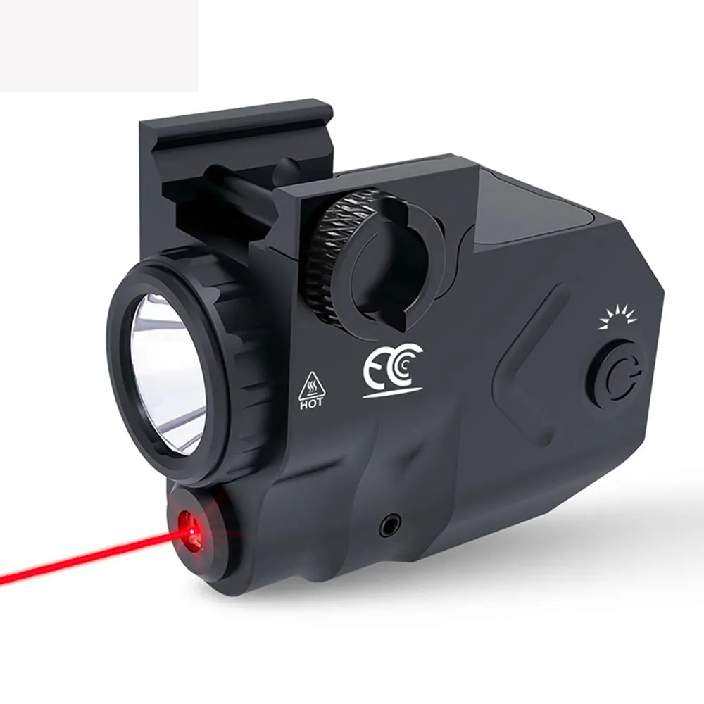 Tactical Flashlight Green Laser Sight LED Combo Pistol Light Compact