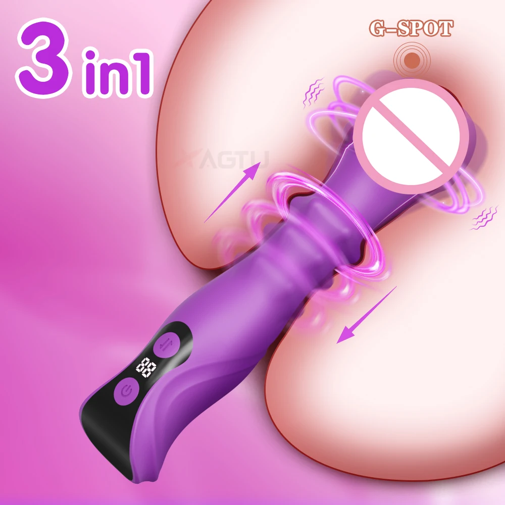 Rabbit Vibrator Mit Teleskop-stoßfunktion Für Damen_voghion.com