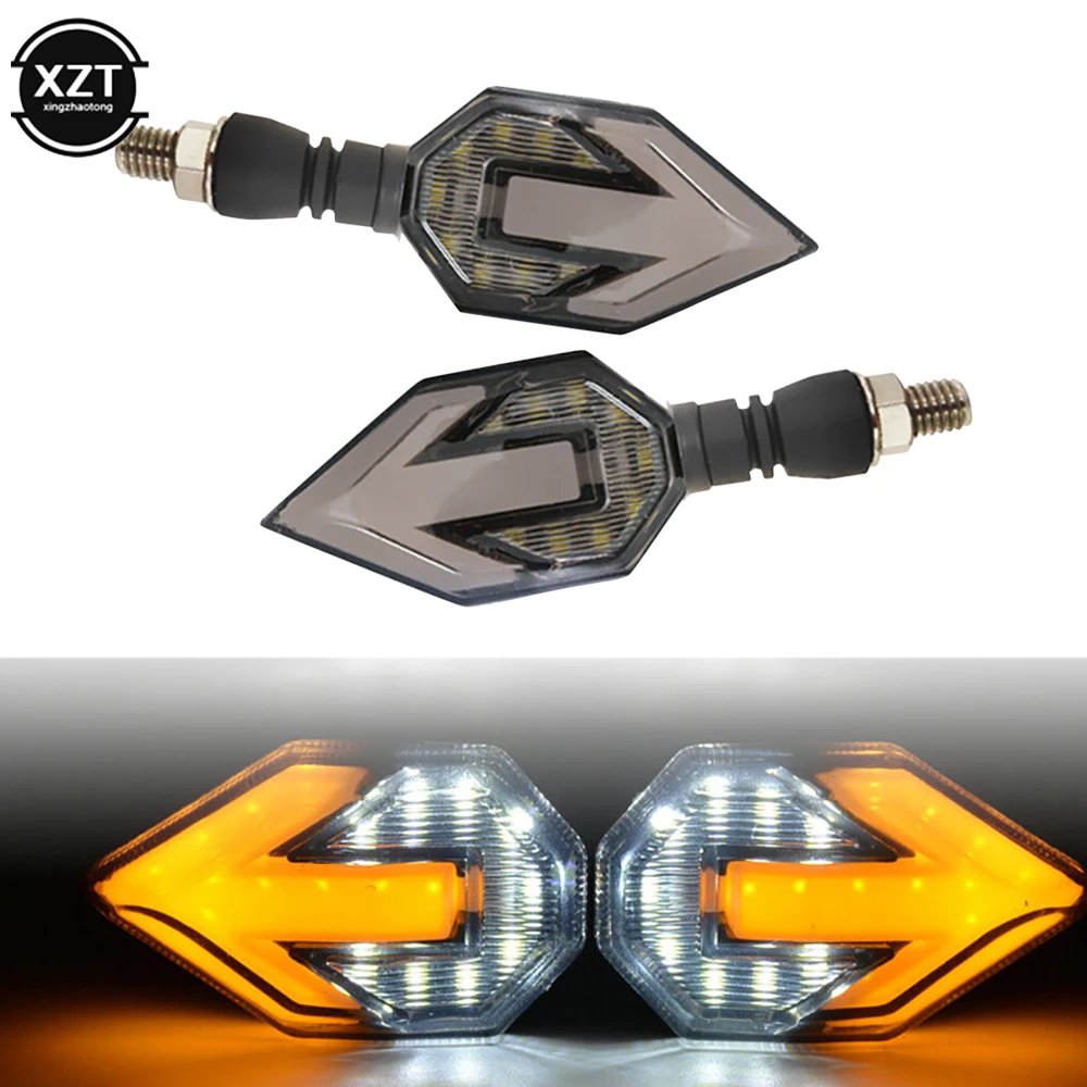 Motorcycle LED Turn Signal with Arrow Two-color Turn Signal Turning Direction Light Motorcycle Accessories