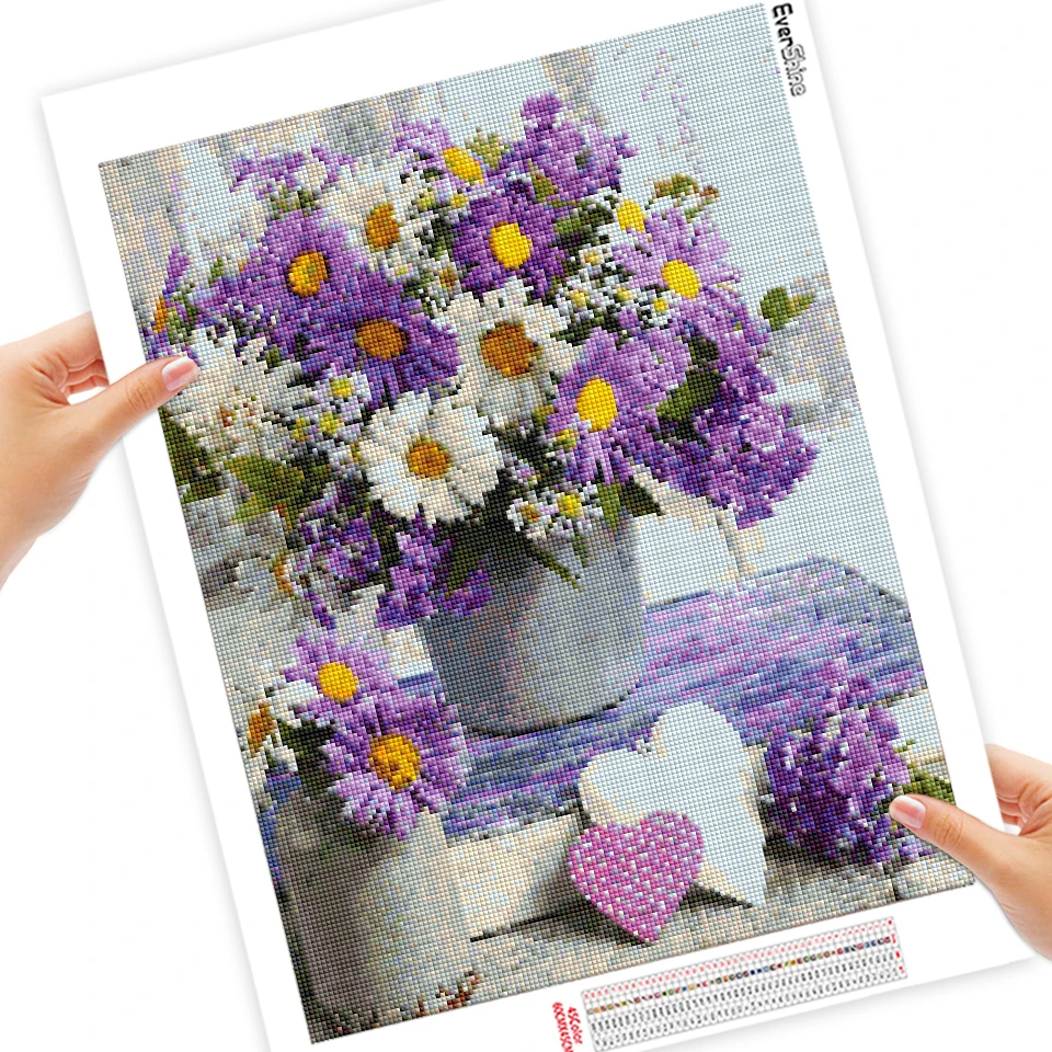 EverShine Diamond Painting Flower Cross Stitch Set Diamond Mosaic Daisy Full Square Embroidery 5D Rhinestones Handmade Gift
