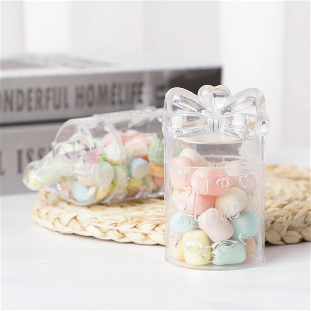 1pcs Heart Bowknot Wedding Festival Gift Candy Box Cookie Packing Sugar Container Souvenirs |