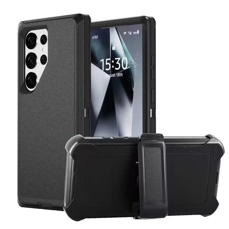 3-in-1 Heavy Duty Armor Shockproof Case with Belt Clip