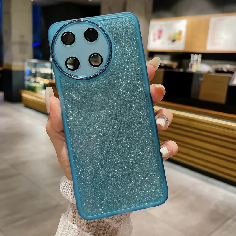 Glitter Electroplate Camera Ring Bumper Case For realme 11 Pro plus 5 5i 5S 6i Narzo 60 OPPO reno7 reno10 Silicone Soft_voghion.com