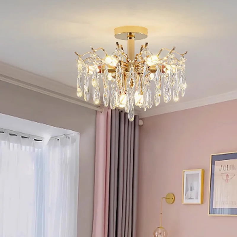 Crystal LED Ceiling Chandelier Lights Living Room Decor Bedroom Ceiling Lamp Hanging Light Fixture Home Decor