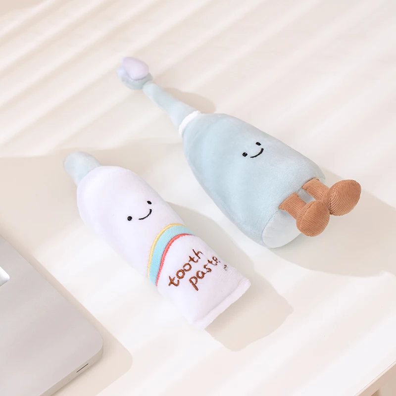 Dental Cute Plush Toy Model Soft Tooth Shape Hanging Toothpaste Toothbrush Demo For Kids Brushing Learning Models Dentist Gifts