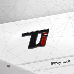 3D Auto Metal VELOCE Edition Steering Wheel Emblem Sticker LOGO Decor (TI Logo Glossy Black)