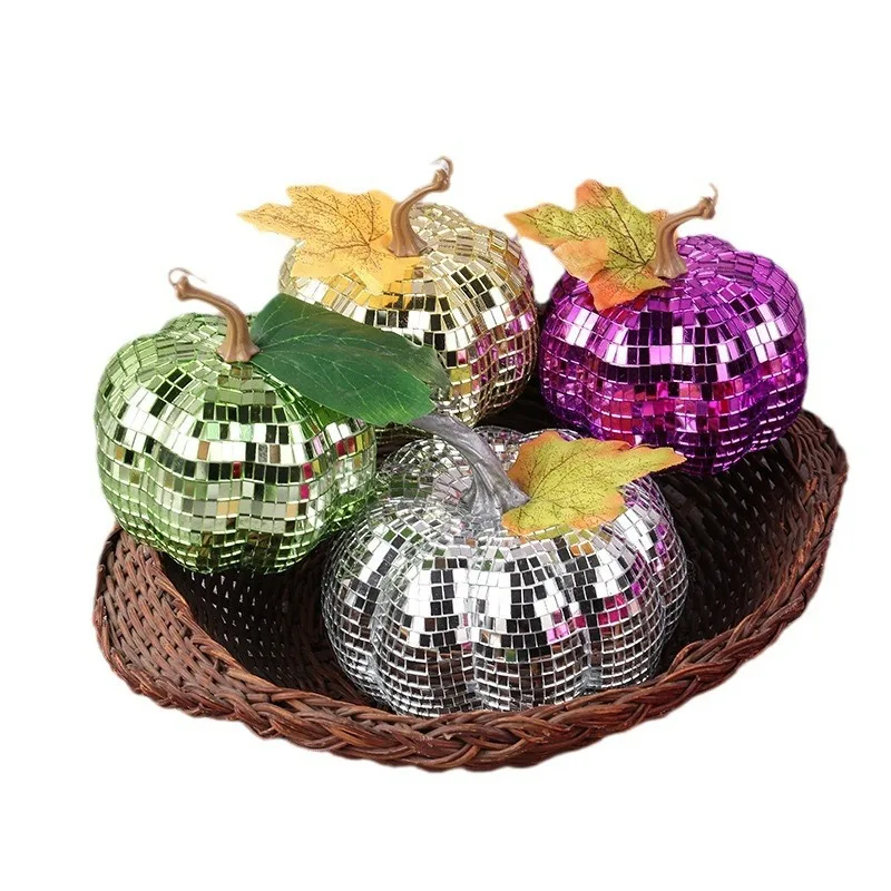 Pumpkin Disco Ball Halloween Party Home Decor Photography Props Ornaments Mirror Glass Pumpkins - Image 4
