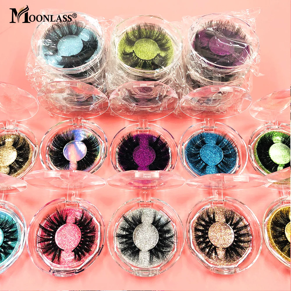 False Eyelashes Bulk 30 Pairs Fluffy 25 MM Mink Eyelashes Box Package
