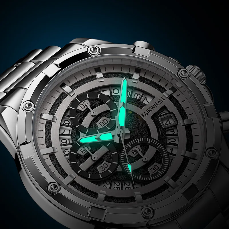 MARK FAIRWHALE Watch Fashion Business Waterproof Night Light Watch Men's Name