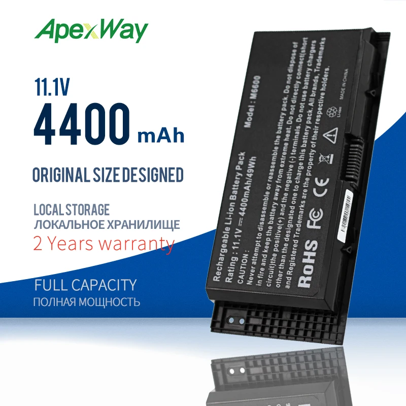 Batteria Per Laptop Apexway Fv993 Per Dell Precision M6600 M6700 M6800 M4800 M4600 M4700 Fjj4W Pg6Rc R7Pnd