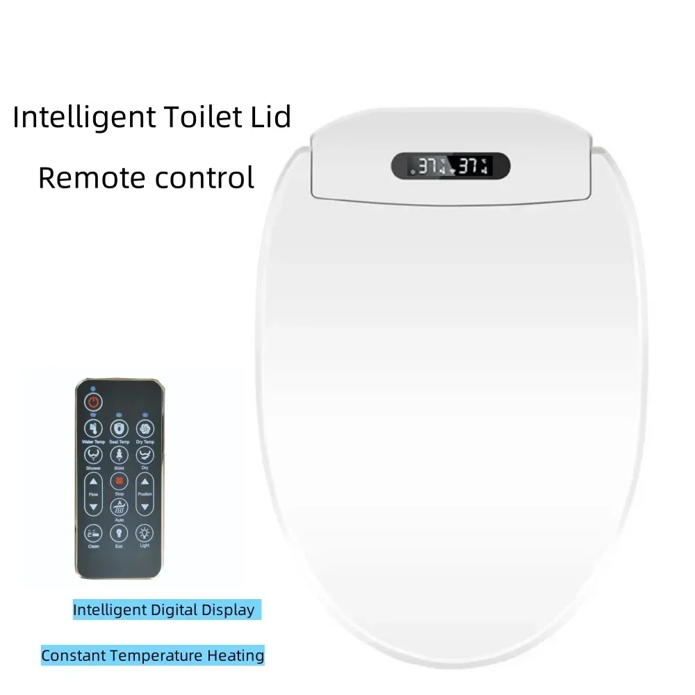 Smart Toilet Cover Bidet Toilet Seat Remote Control LED Nightlight Air Dryer Multiple Spray Modes Nozzle