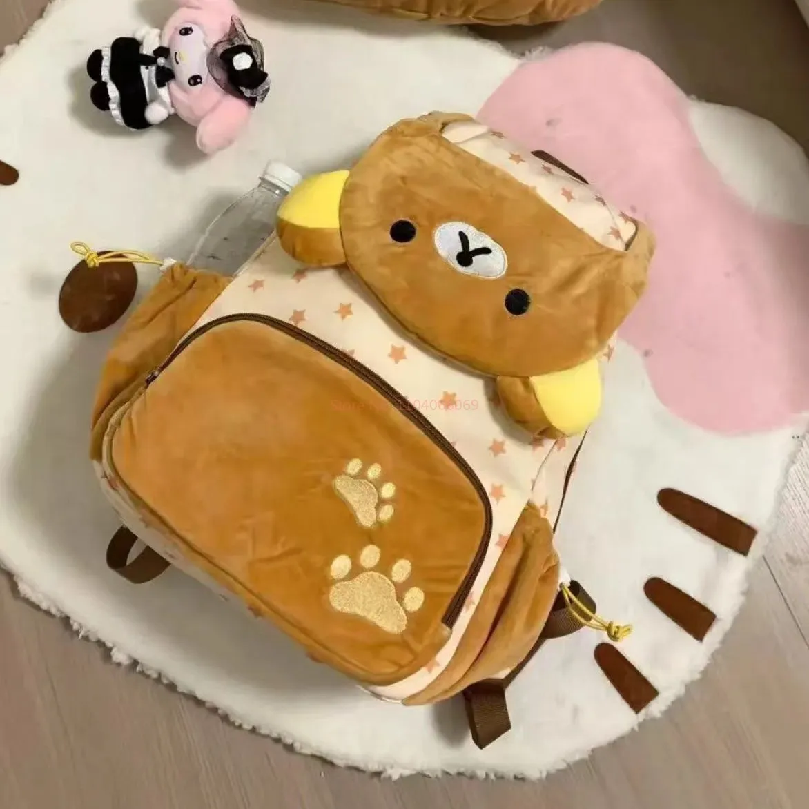 Cute Japanese Rilakkuma Plush Doll Clamshell Backpack Large Capacity School Bag Storage Bag Anime Jk Couple Backpack Gift 6