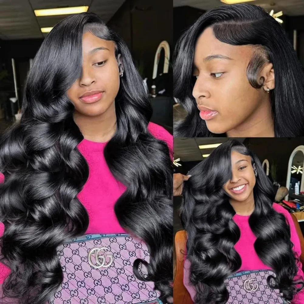 Color: #2, Ships From: CHINA, Stretched Length: 34inches, Density: 200% - Body Wave 13x6 Lace Front Wigs Human Hair 200 Density Brazilian Remy Human Hair Wigs 13x4 Transparent Lace For Women 30 32 Inch
