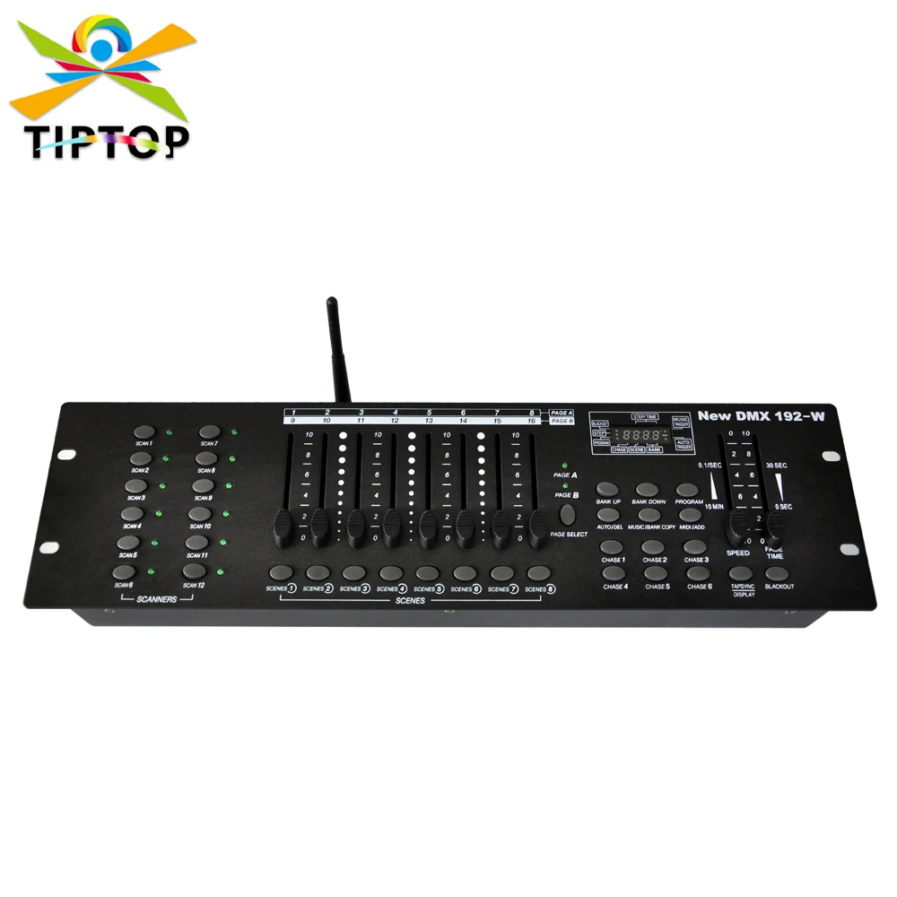

TIPTOP TP-D1344 новая DMX 192-W консоль Мини Размер 9 в 110 мА Входная мощность перехват перехвата активация нажатием синхронизация Авто Запуск 220 В-240 В CE ROHS