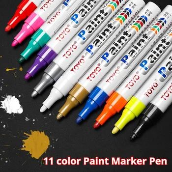 Penna per pittura oleosa impermeabile Pennarello per pneumatici per auto Battistrada in gomma Metallo Vernice permanente Pennarello artistico Forniture di cancelleria per la scuola