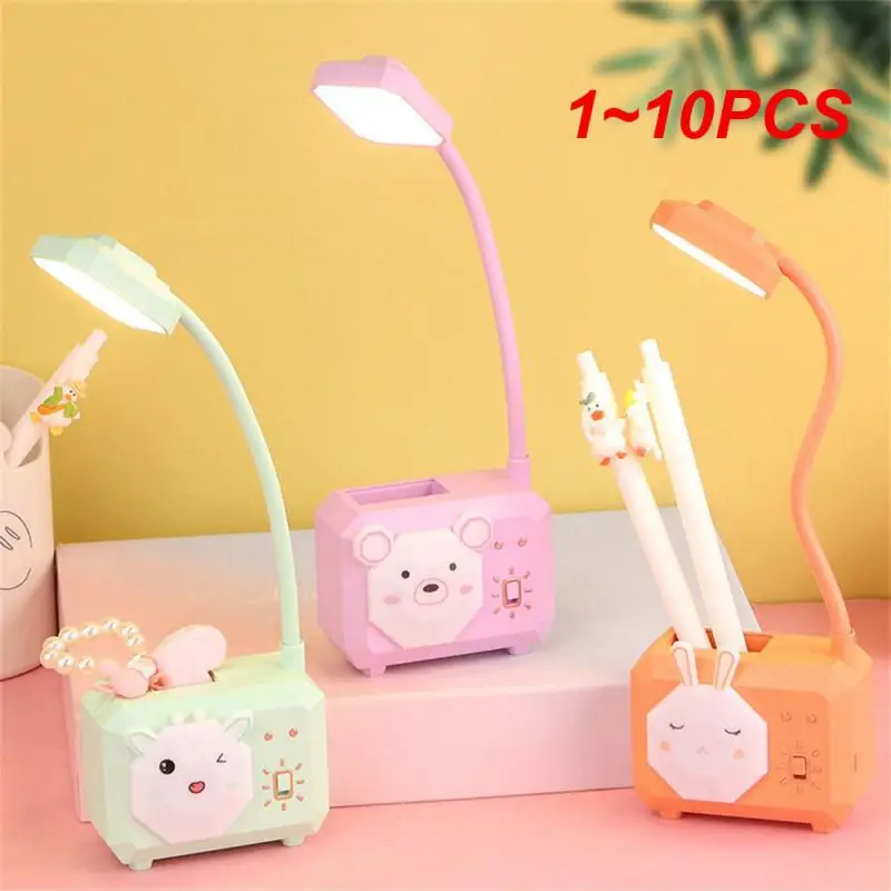 

1~10PCS Cute Cartoon Desk Lamp Eye Protection Energy-saving Reading Light USB Charging Sleeping Bendable Night Light LED Table