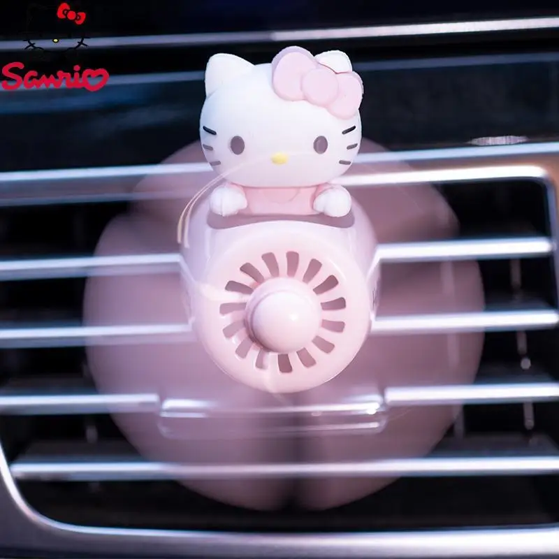 

Sanrio Hellokitty Cat Cute Cartoon Car Aromatherapy Rotating Small Airplane Fan Air Vents Fragrance Car Decoration